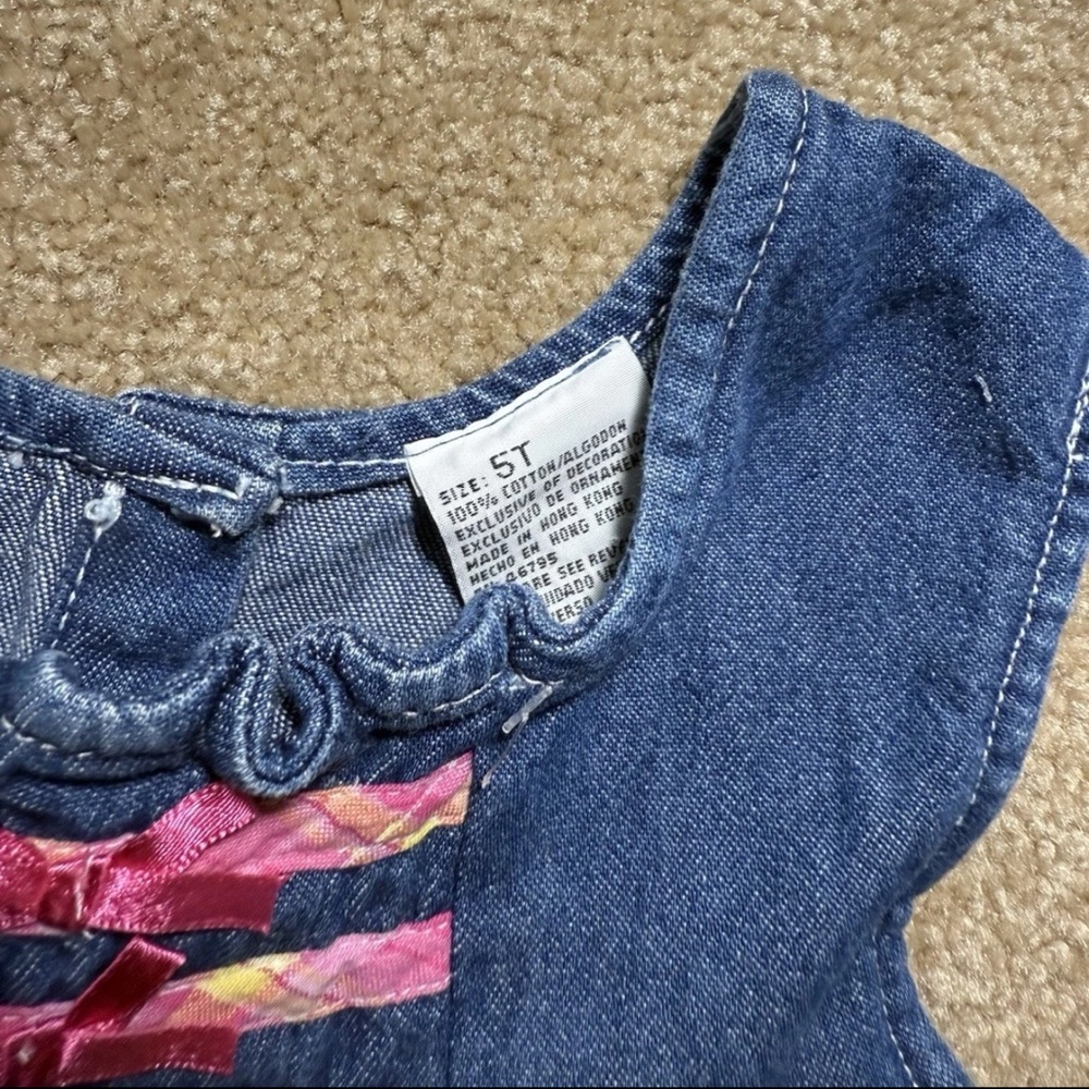 Vintage Sesame Street Big Bird Denim Dress Girl 5T | RARE - Picture 7 of 8